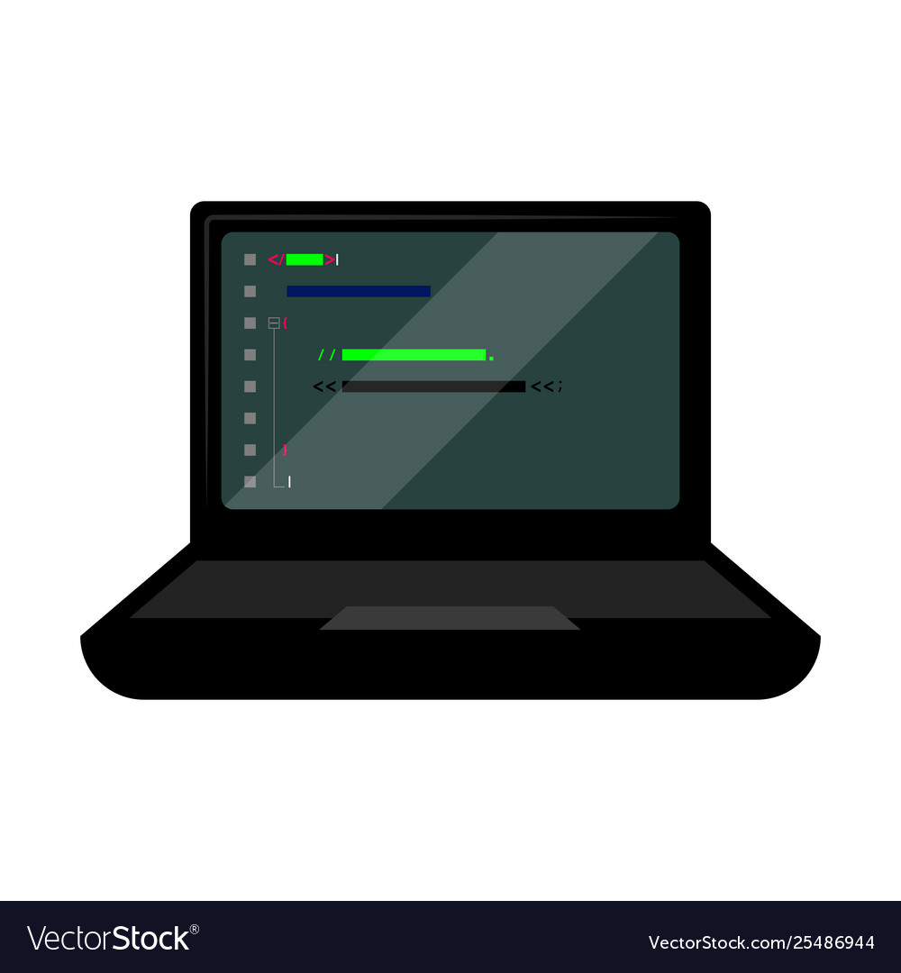 Programming code on a laptop screen