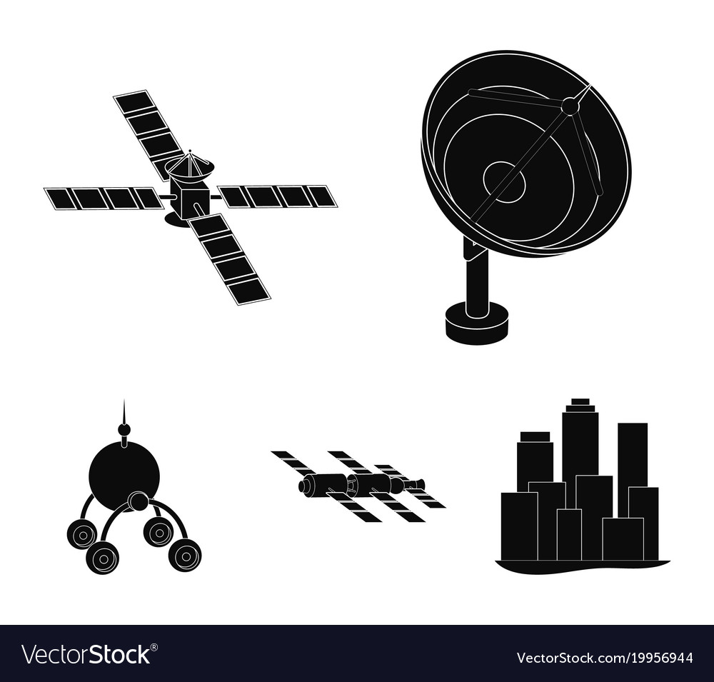 Radio radar docking in space spacecraft lunokhod Vector Image