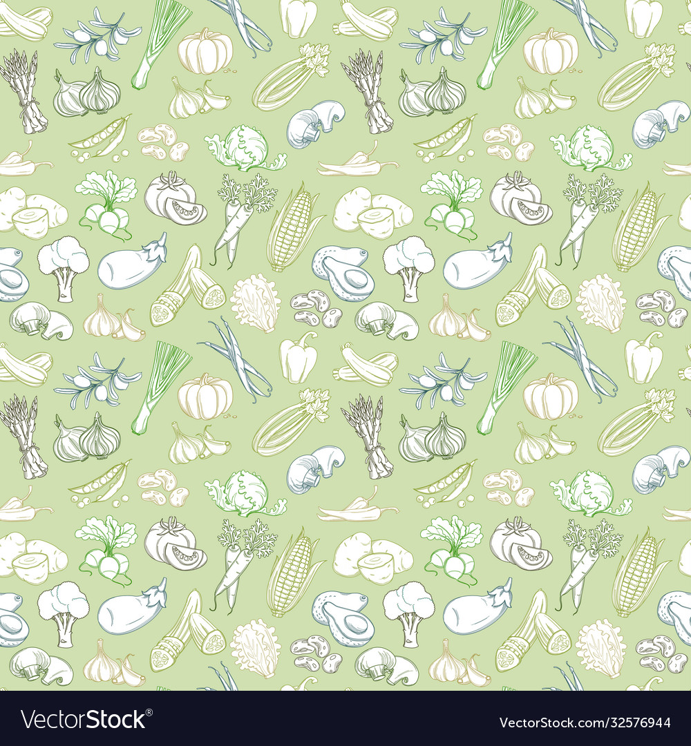 Nahtlose Hintergrundmuster Bio Farm frisch Vector Image Nahtlose Hintergrundmuster Bio Farm frisch