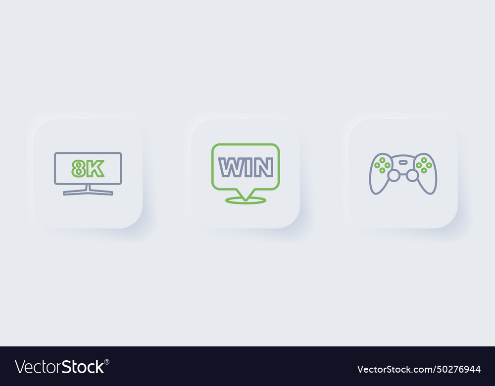 Set line game controller or joystick medal vector image Set line game controller or joystick medal