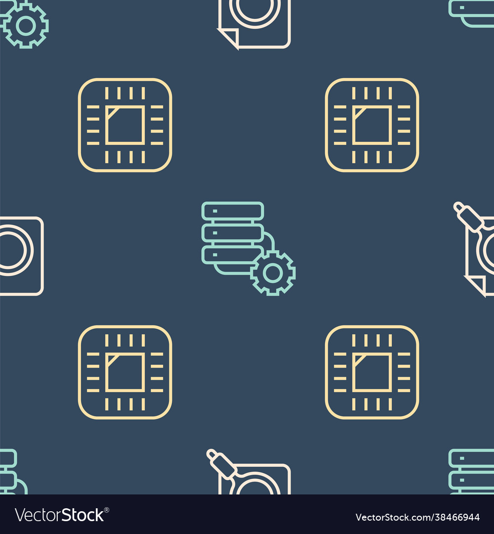 Set line search concept with folder processor cpu vector image Set line search concept with folder processor cpu