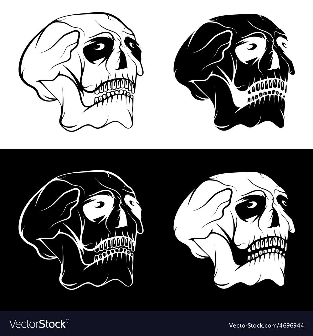 Set of skulls with eyes design template