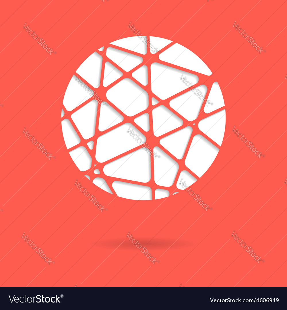 Abstract red mesh ball or circle with shadow