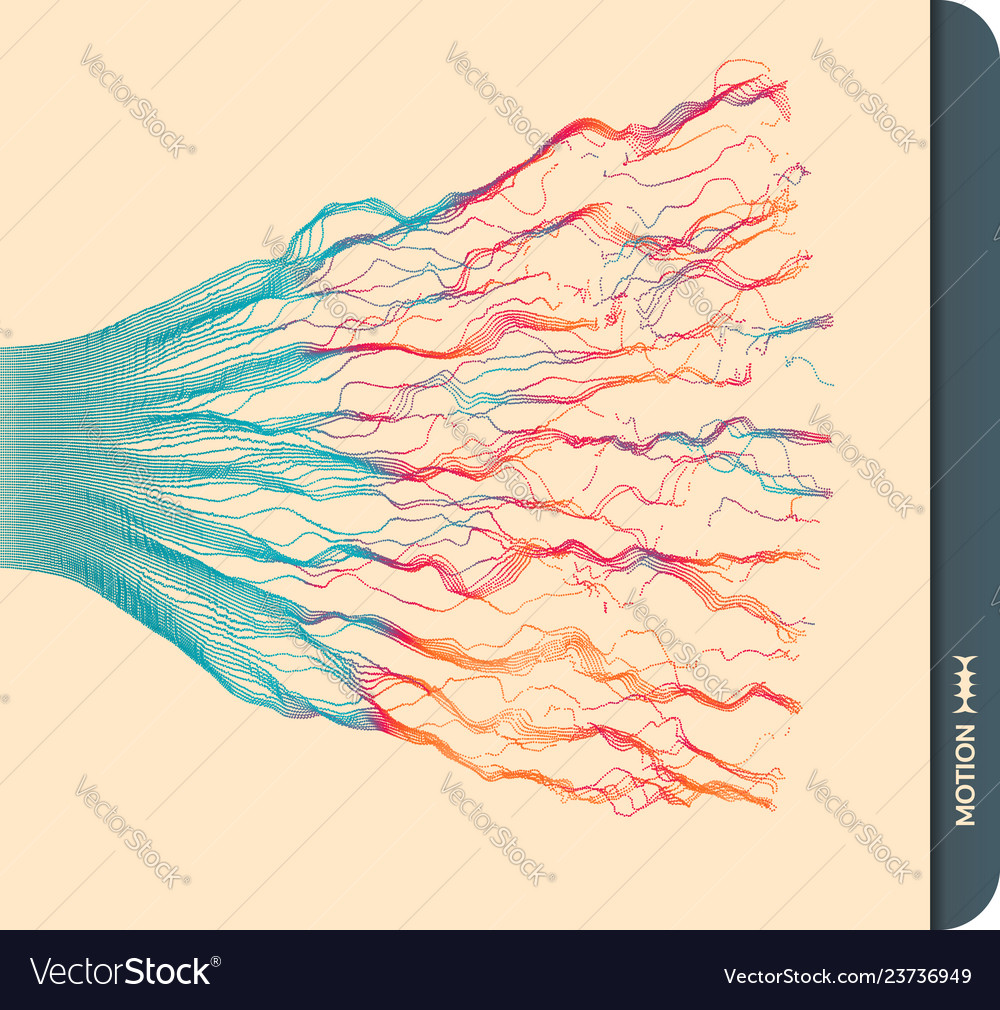 Array with dynamic emitted particles water splash vector image Array with dynamic emitted particles water splash
