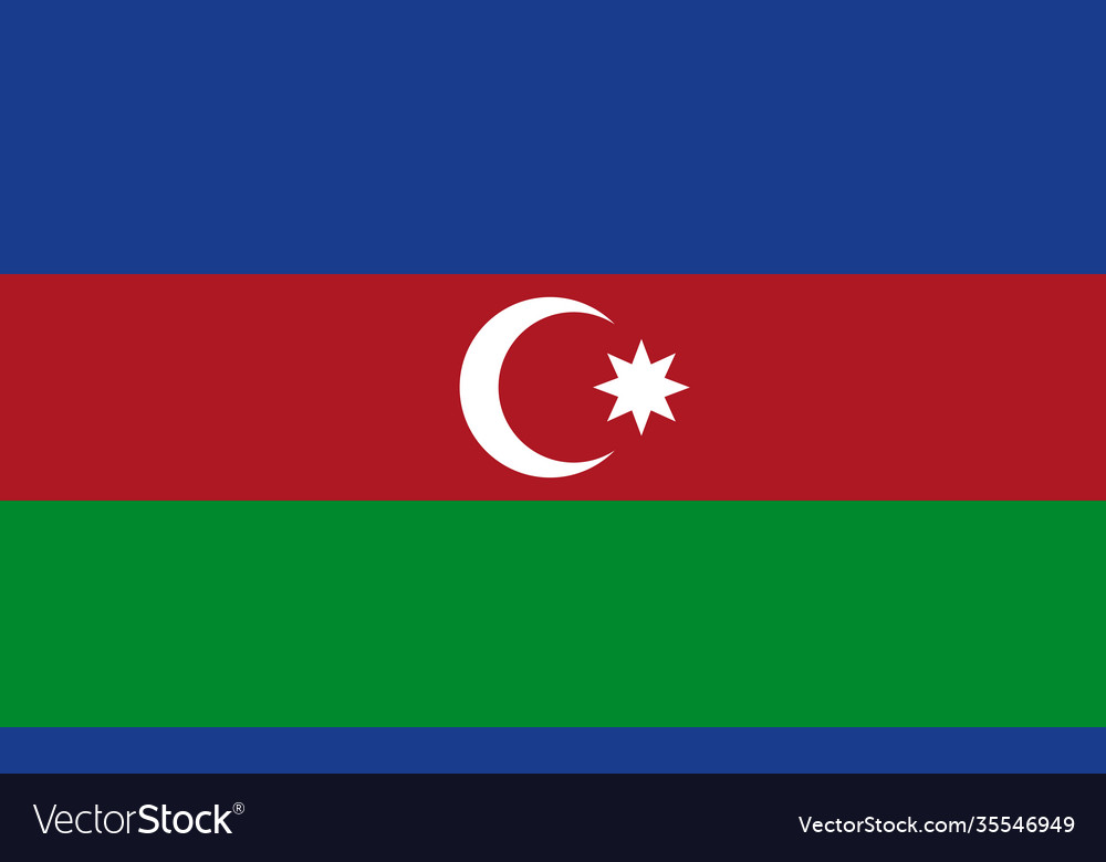 Azerbaijan national flag in exact proportions