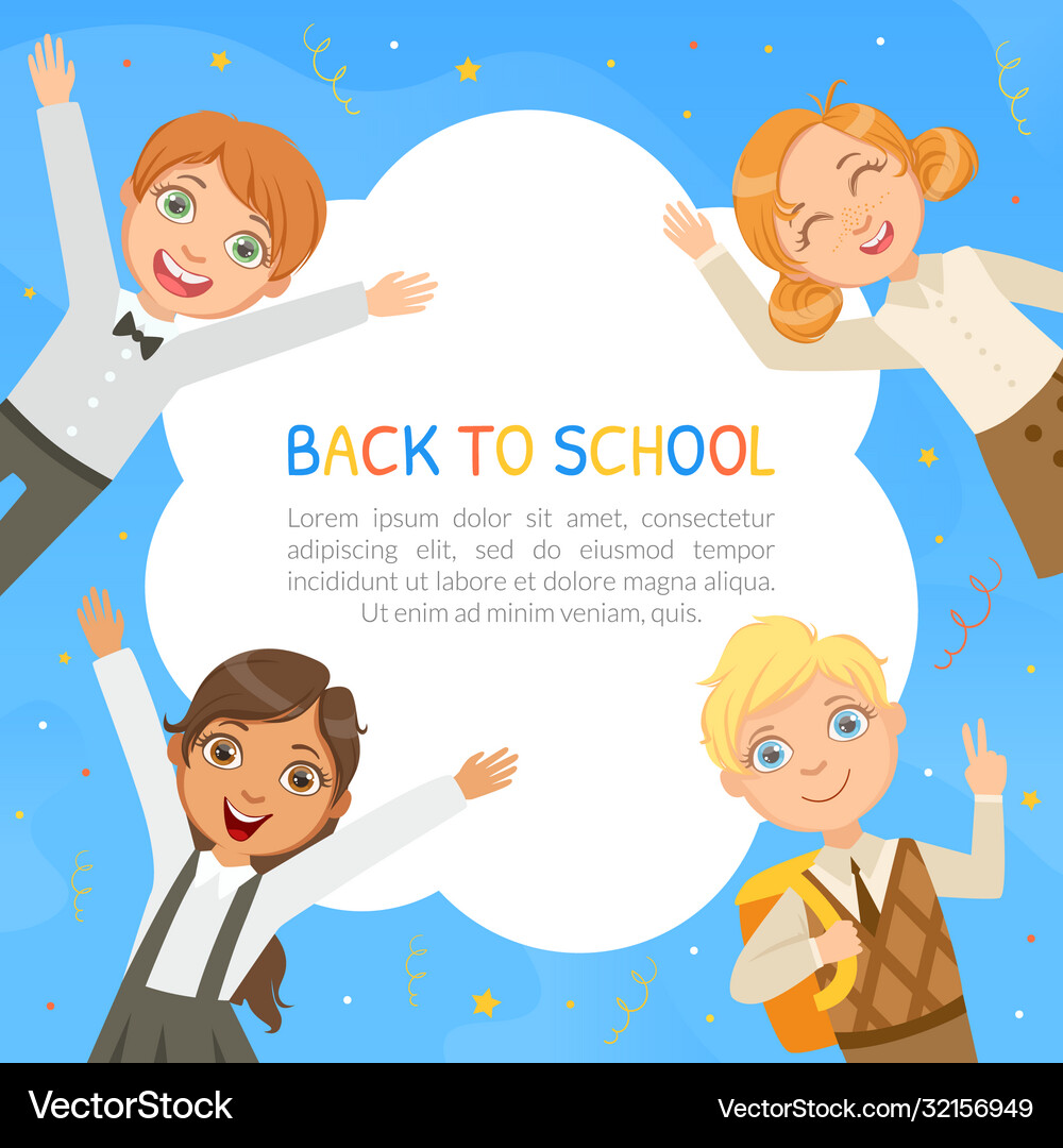 Back to school banner template with cute Vector Image