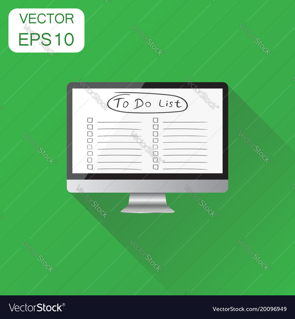 Checklist with computer icon business concept