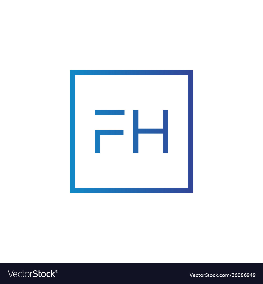 Kreativer Anfangsbuchstaben fh quadratisches Logo Design