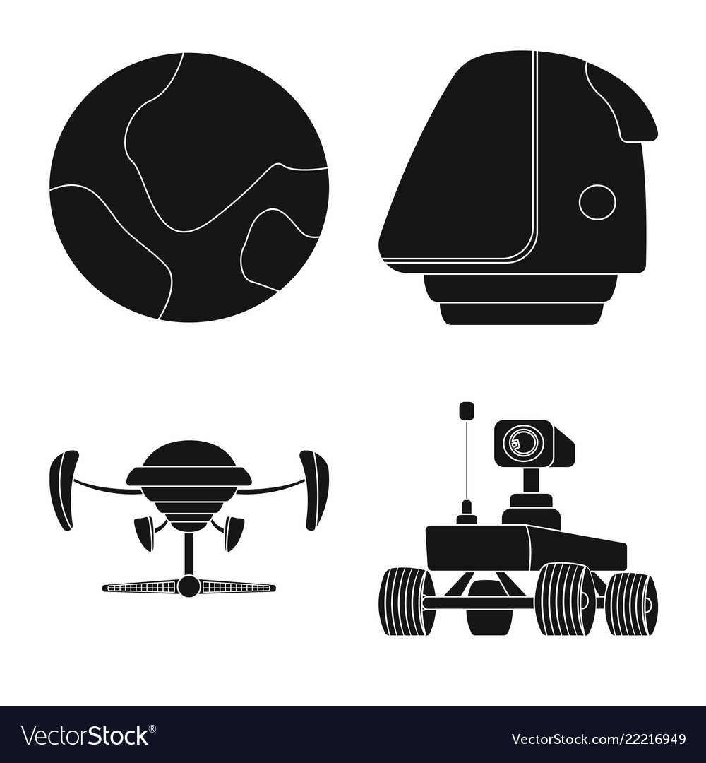 Design of mars and space sign set vector image Design of mars and space sign set
