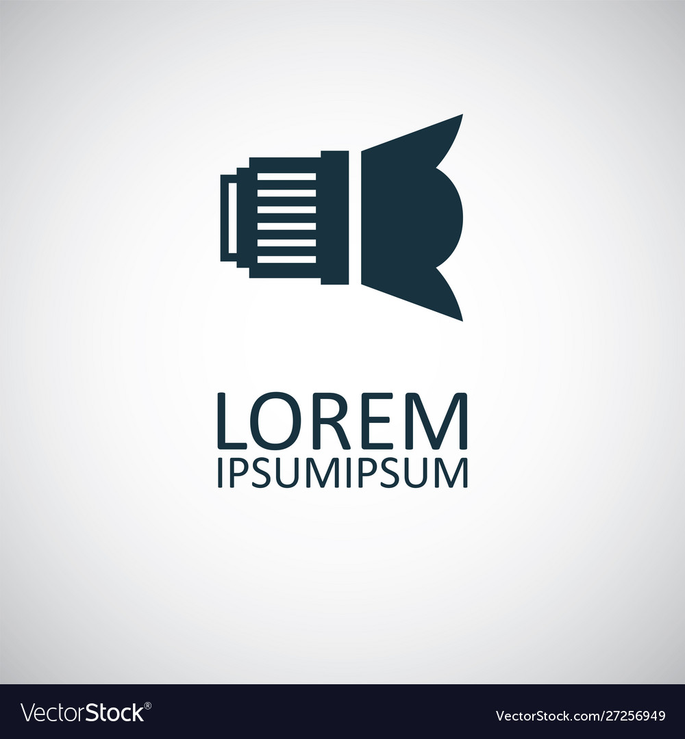 Dslr lens icon for web and ui on white background