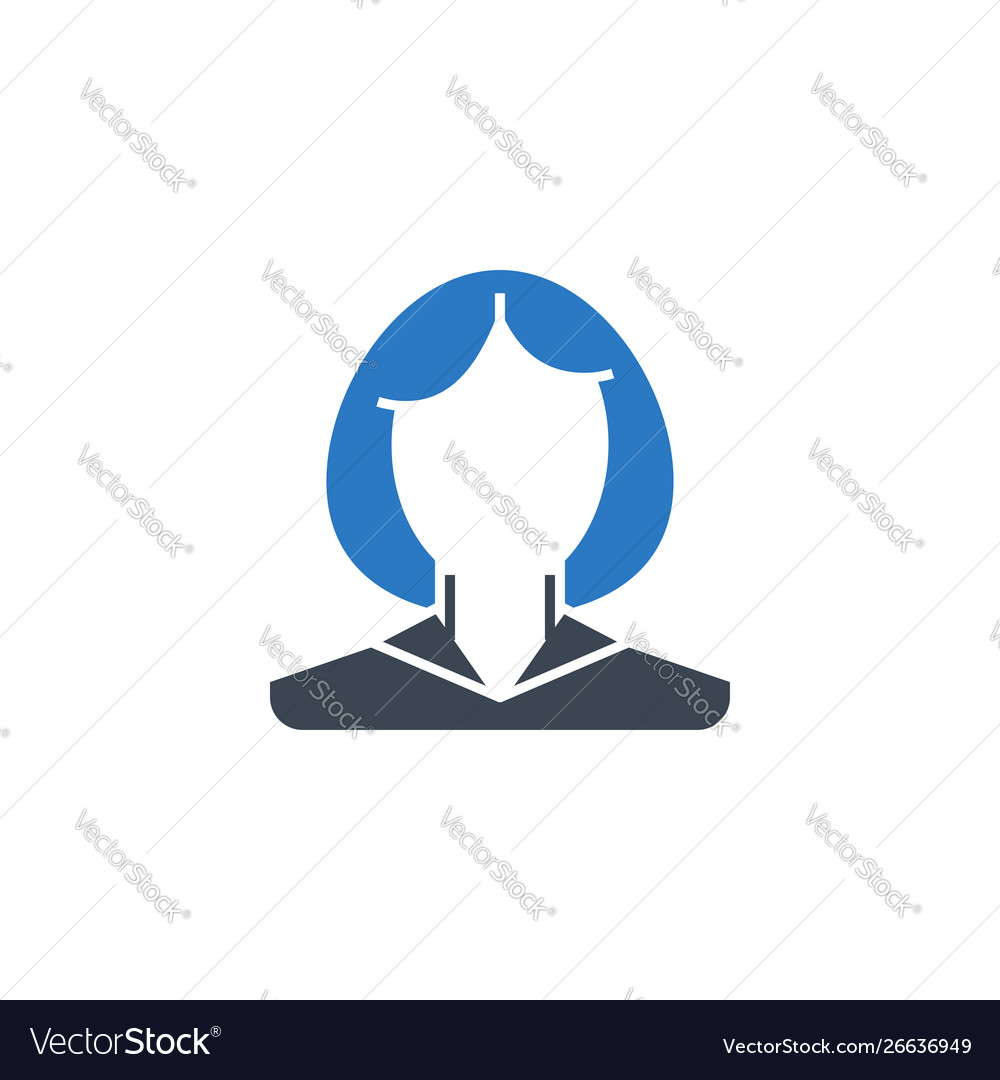 Employee woman related glyph icon vector image Employee woman related glyph icon