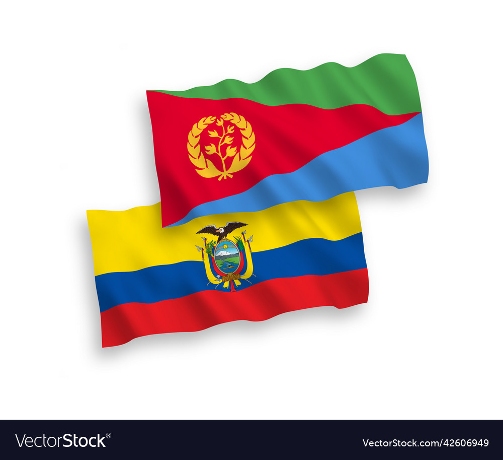 Flags of eritrea and ecuador on a white background Vector Image Flags of eritrea and ecuador on a white background