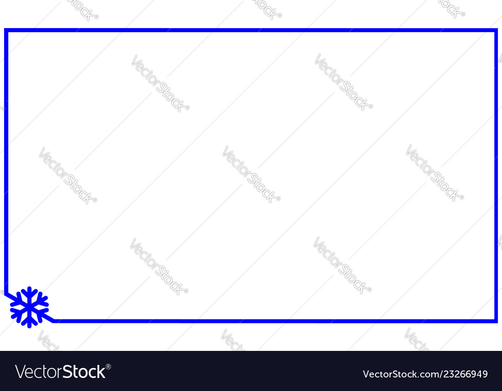 Frame linear with corner element snowflake vector image Frame linear with corner element snowflake