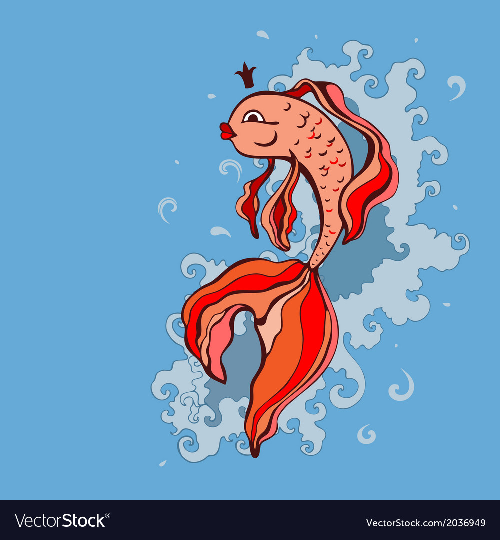 Goldfish Royalty Free Vector Image Vectorstock Goldfish Royalty Free Vector Image Vectorstock