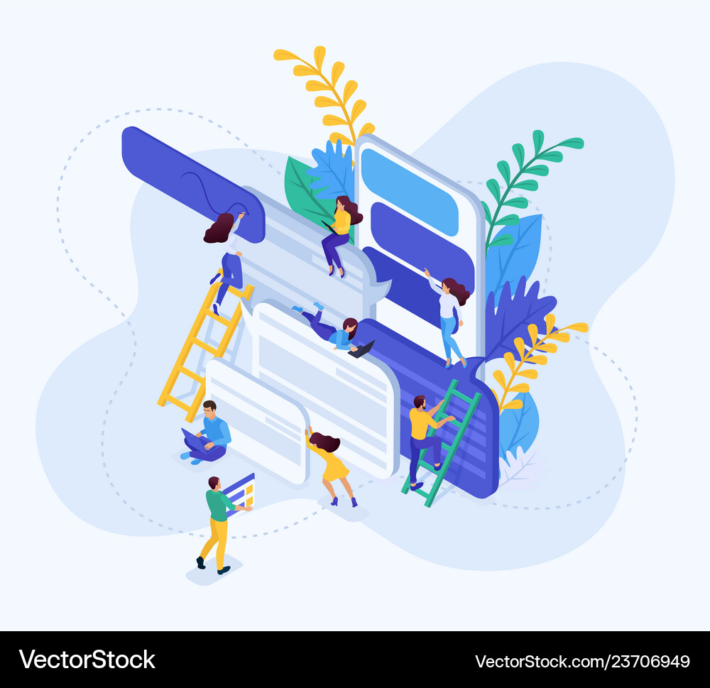 Isometric concept feedback Royalty Free Vector Image