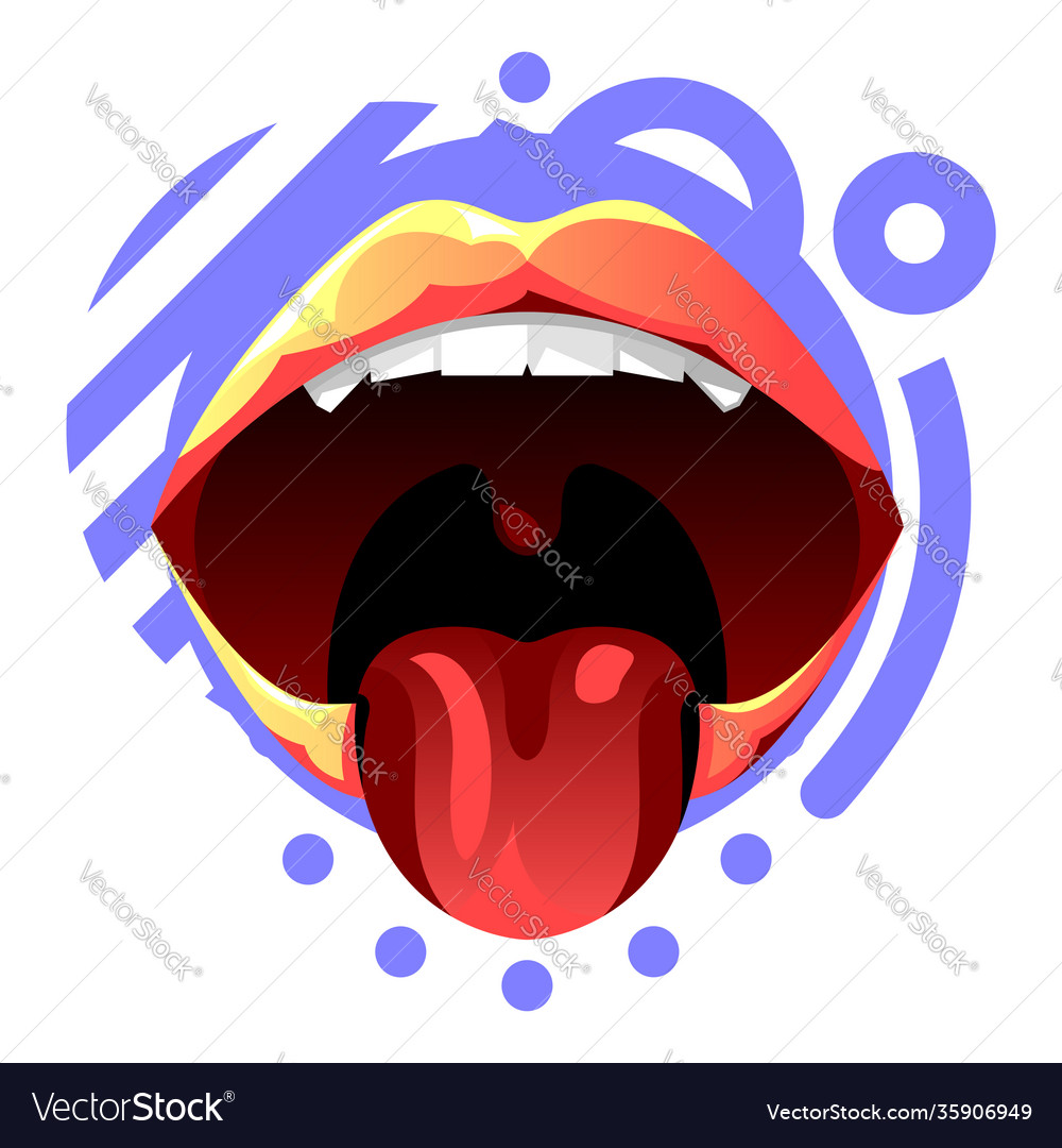 Lips in graphic style digital art
