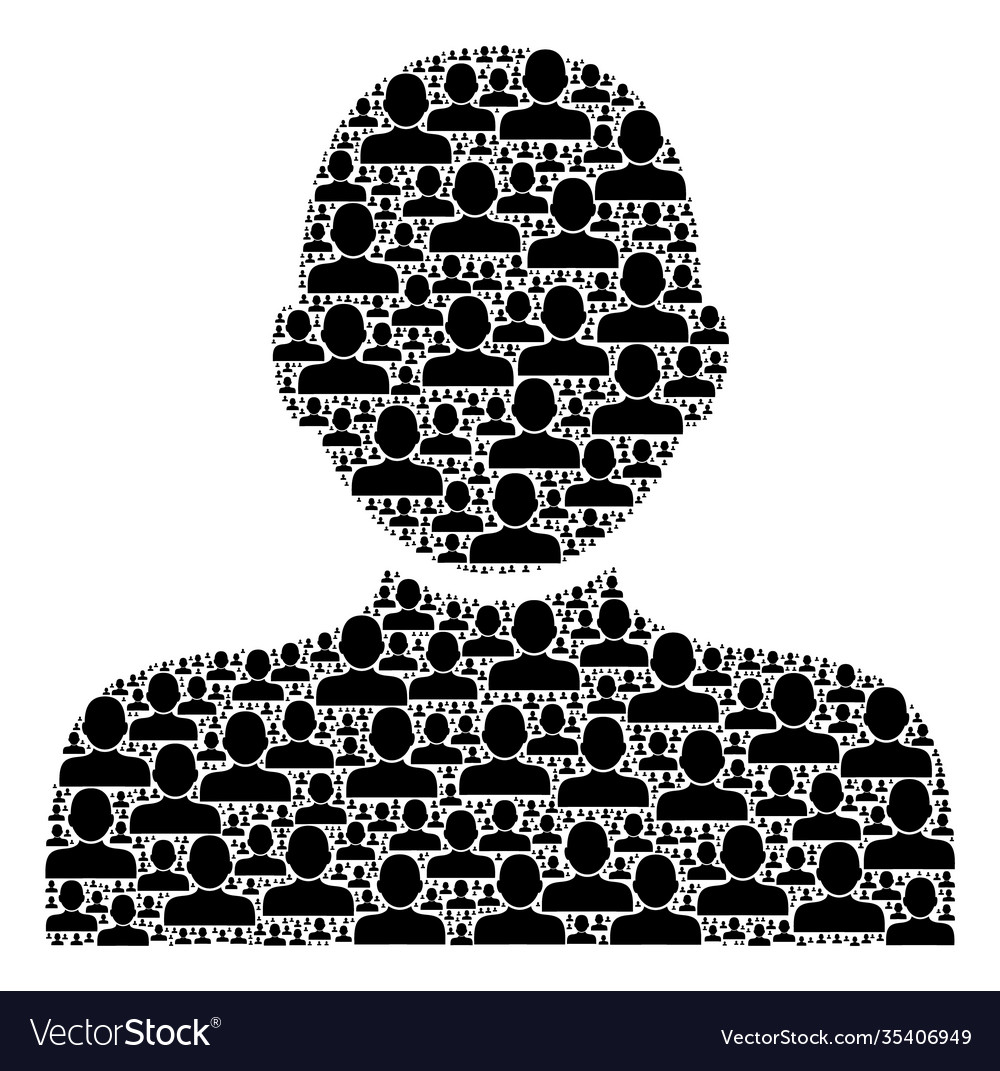 Man person recursion collage itself icons vector image Man person recursion collage itself icons