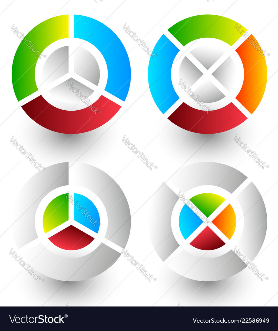 Pie chart graph icons analytics diagnostics vector image Pie chart graph icons analytics diagnostics