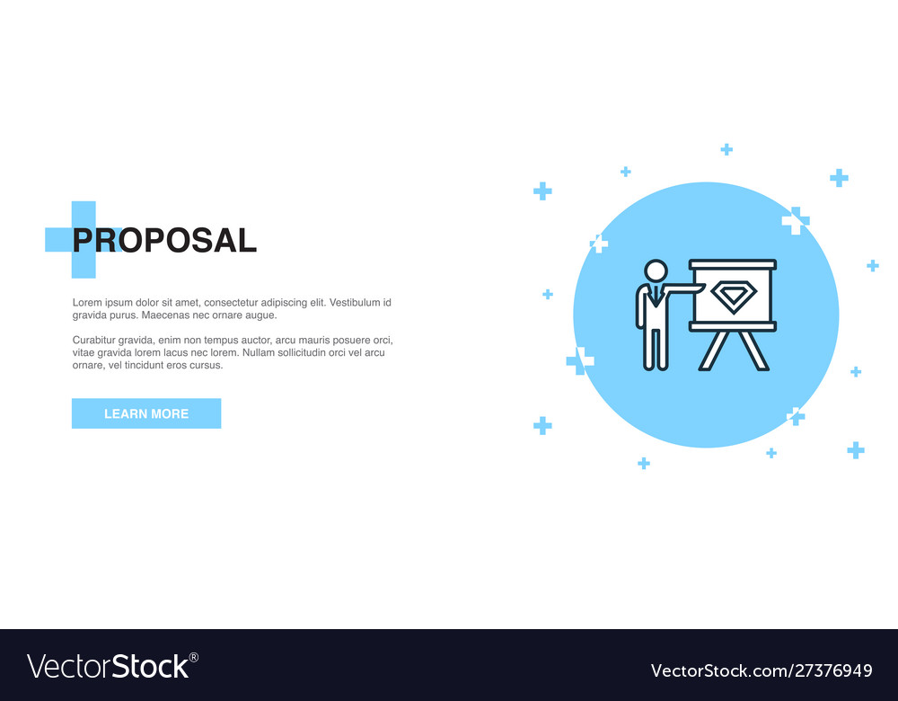 Proposal icon banner outline template concept