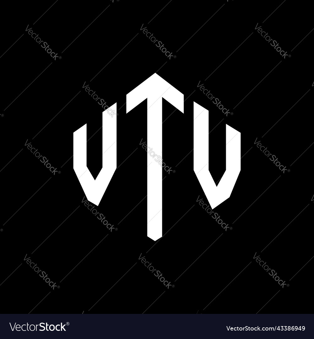 Vtv Brief Logo Design mit Polygon Form vector image Vtv Brief Logo Design mit Polygon Form