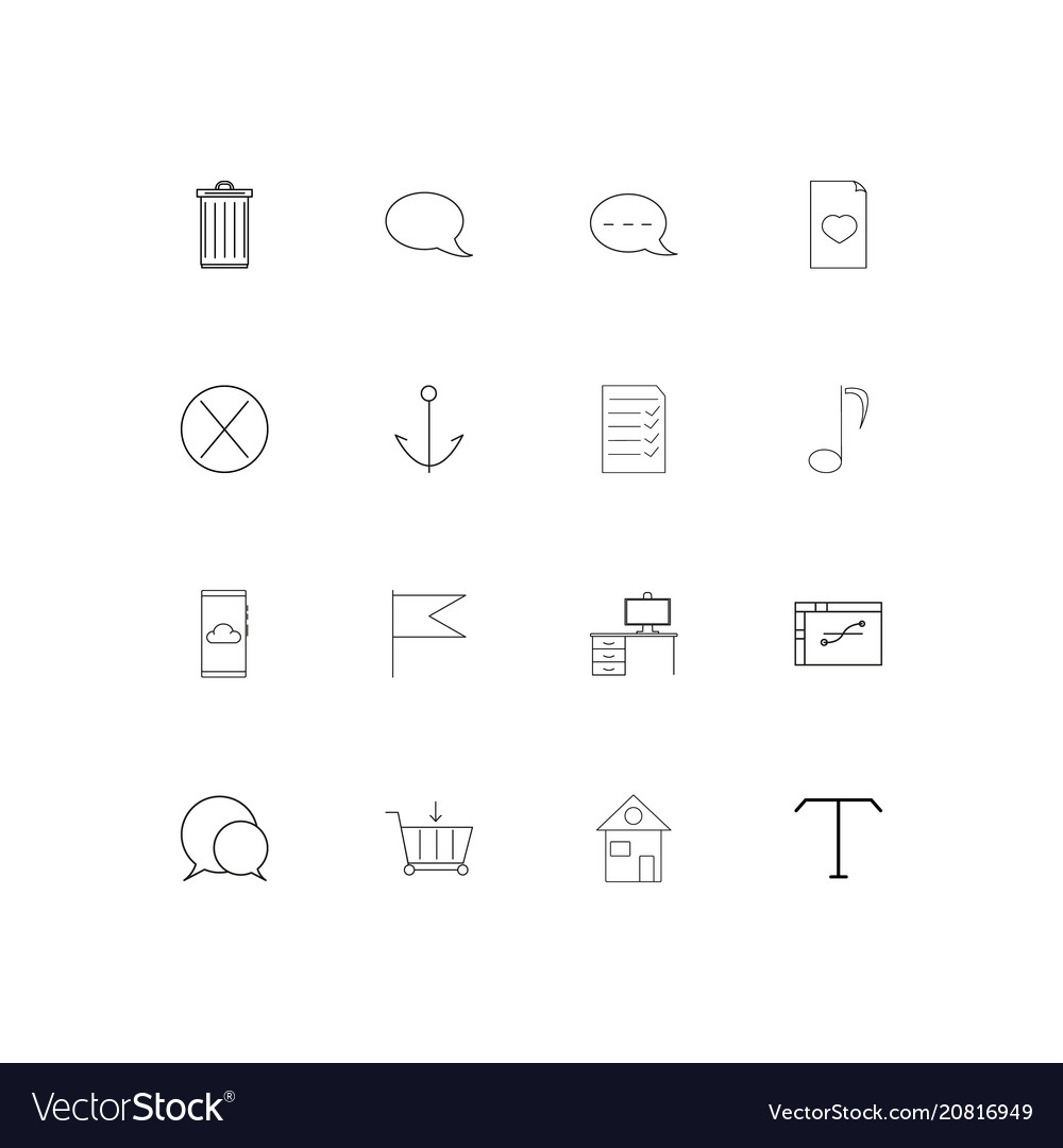 Web linear thin icons set outlined simple