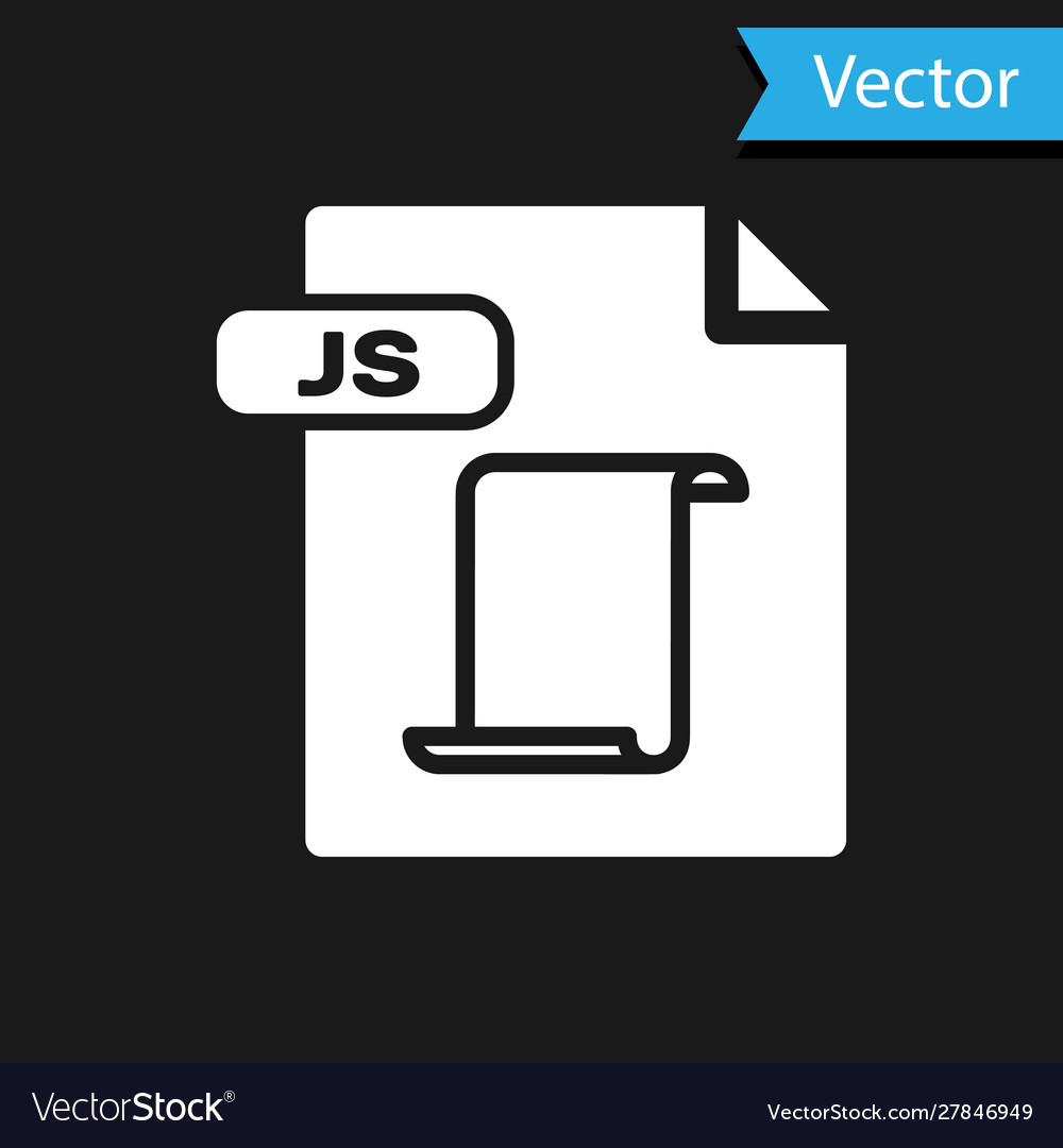 White js file document download button icon vector image White js file document download button icon