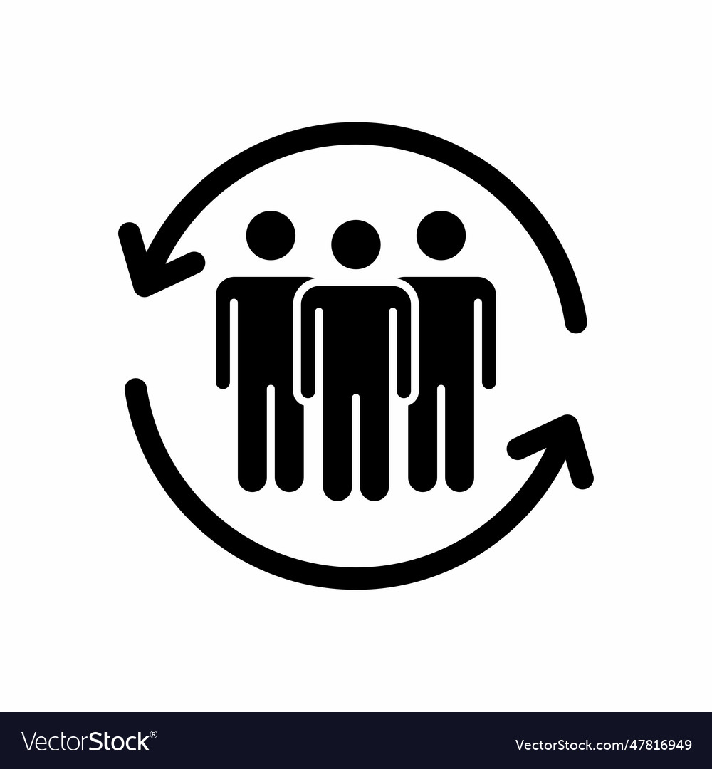 Work team unity flat style icon Vector Image Work team unity flat style icon