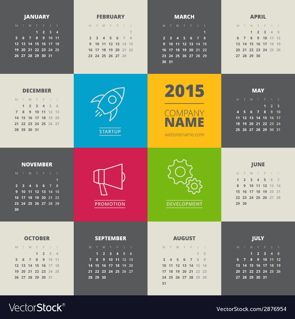 Calendar 2015 template week starts sunday