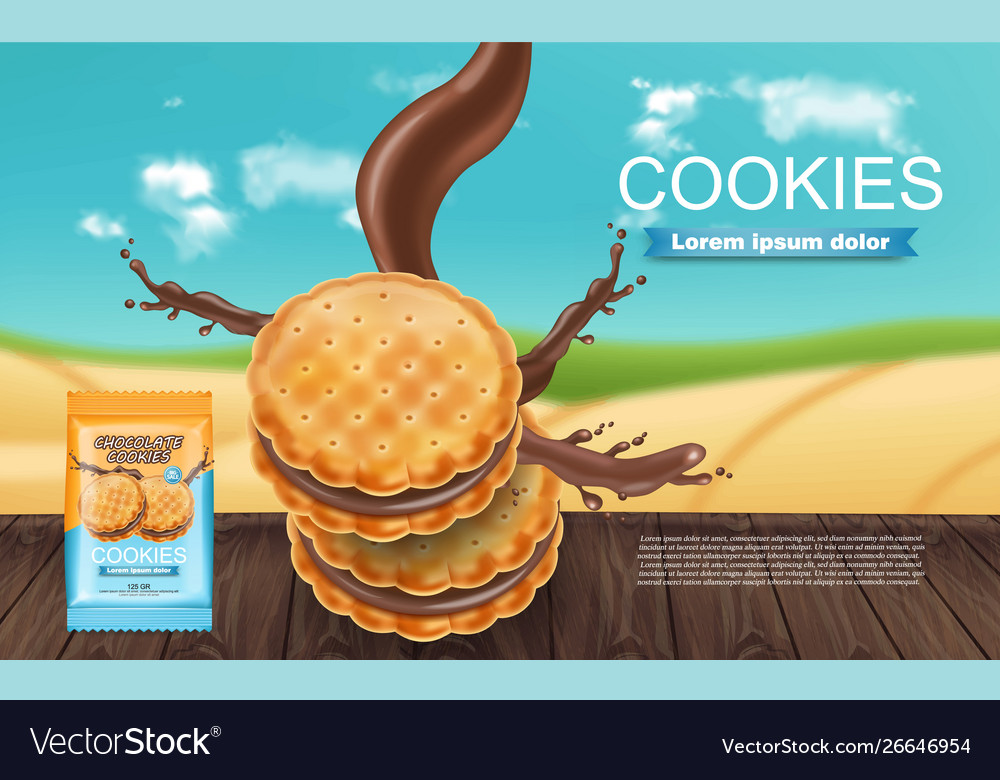 Schokoladencreme Cookies realistisches Produkt