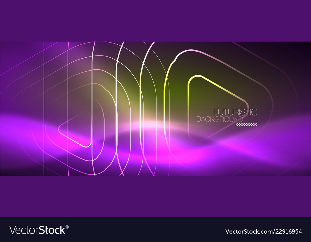 Color shiny neon lights background with abstract Vector Image