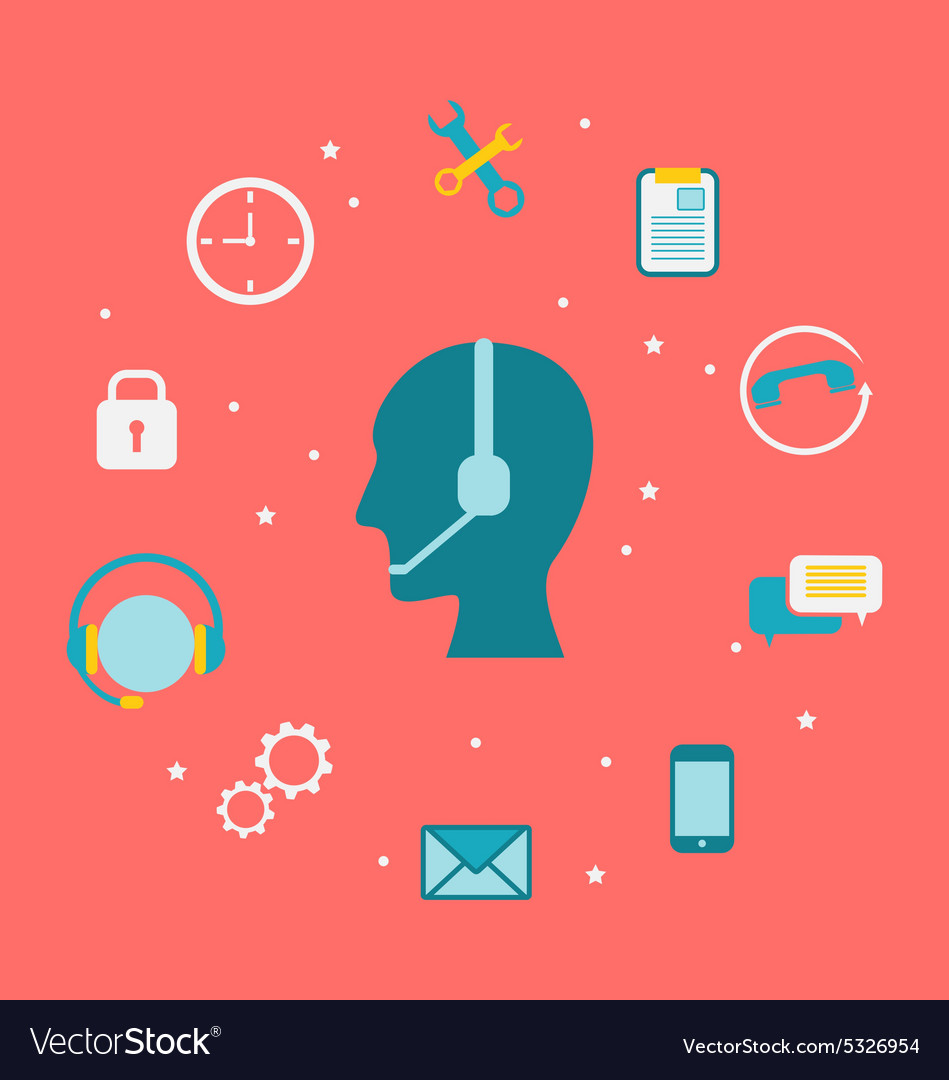 Concept of call center with operator