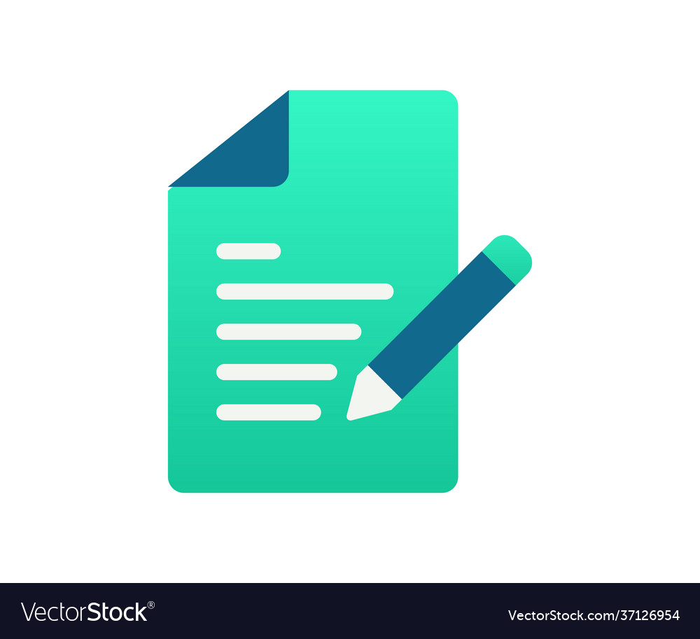 Document create write single isolated icon vector image Document create write single isolated icon
