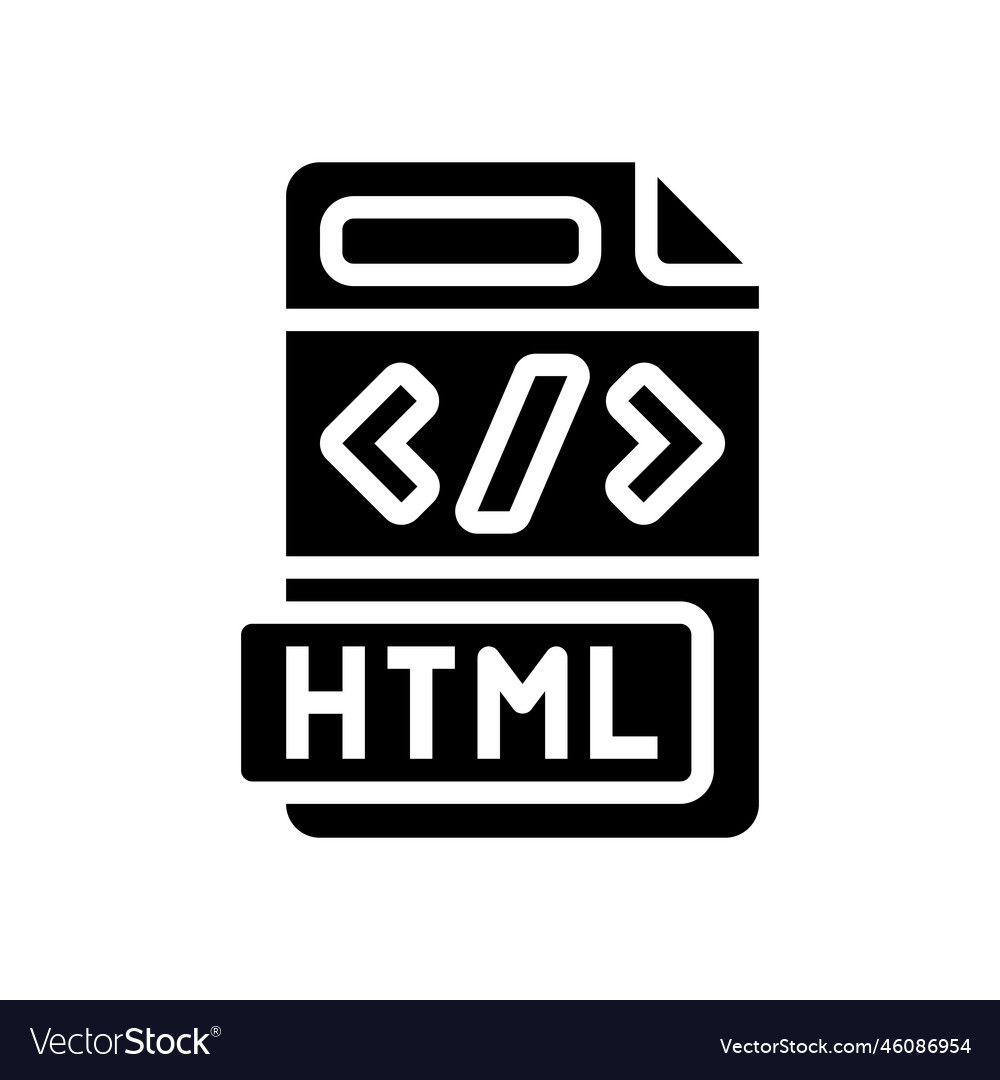 Html file format document glyph icon