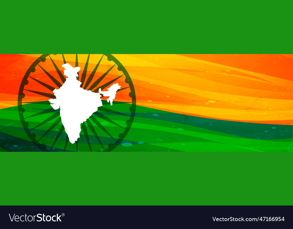 Indian map and flag banner design with text space