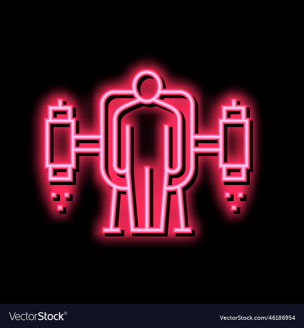 Jetpack equipment neon glow icon Royalty Free Vector Image