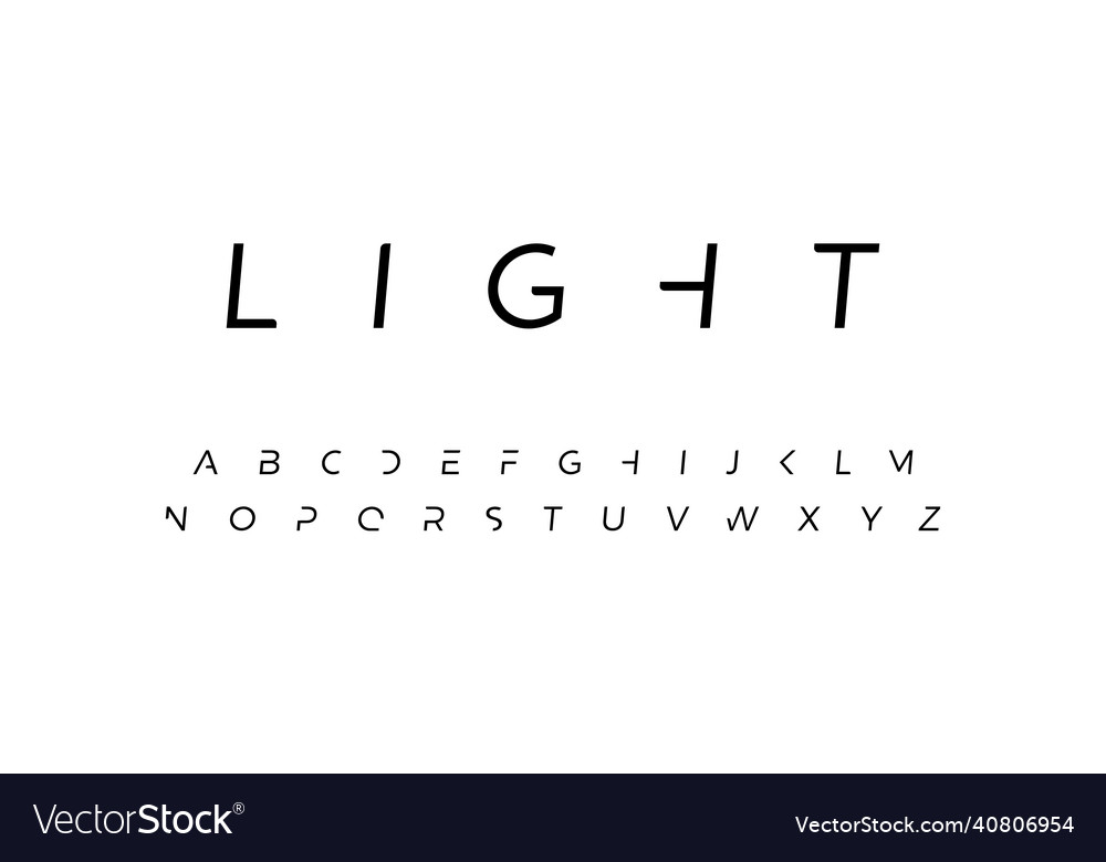 Light Futuristic Alphabet Font