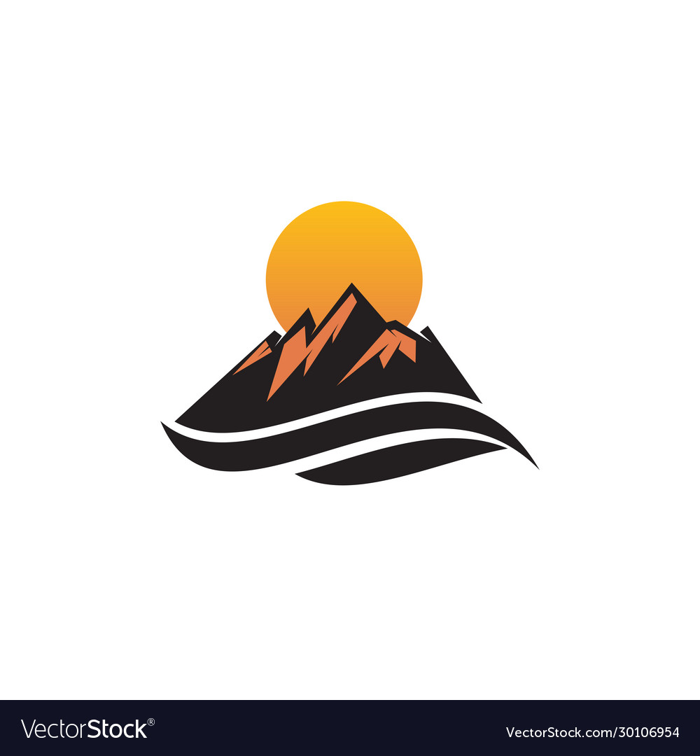 Mountain logo design template Royalty Free Vector Image