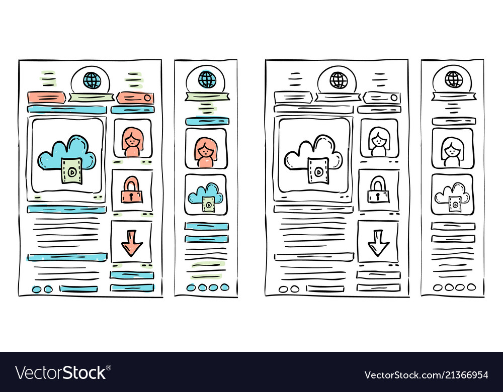 Responsive website layout doodles