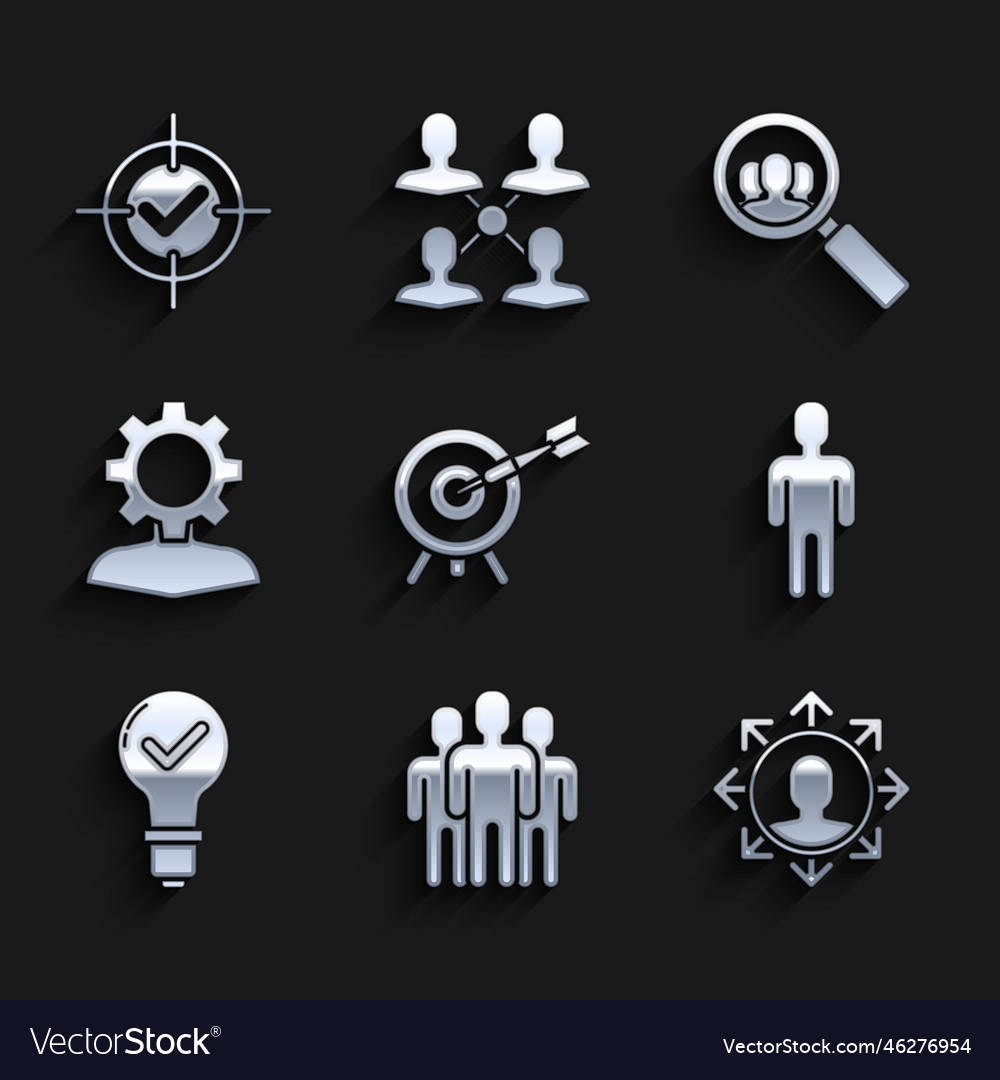 Set target with arrow users group project team vector image Set target with arrow users group project team