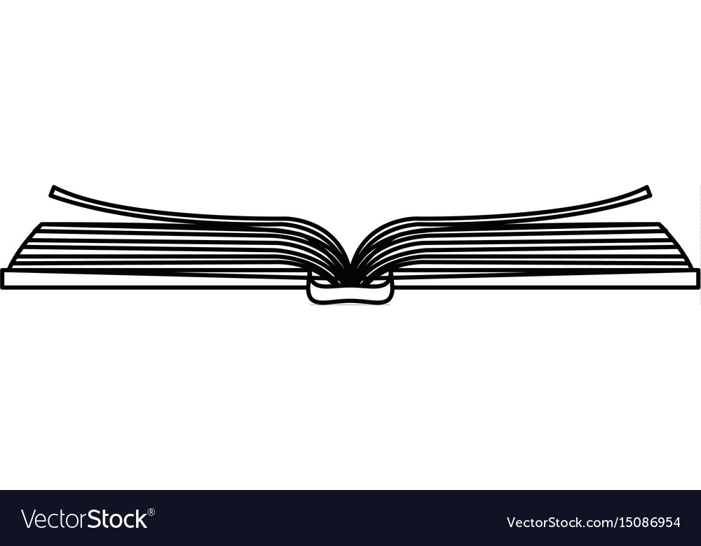 Download Sketch silhouette image top view open book Vector Image