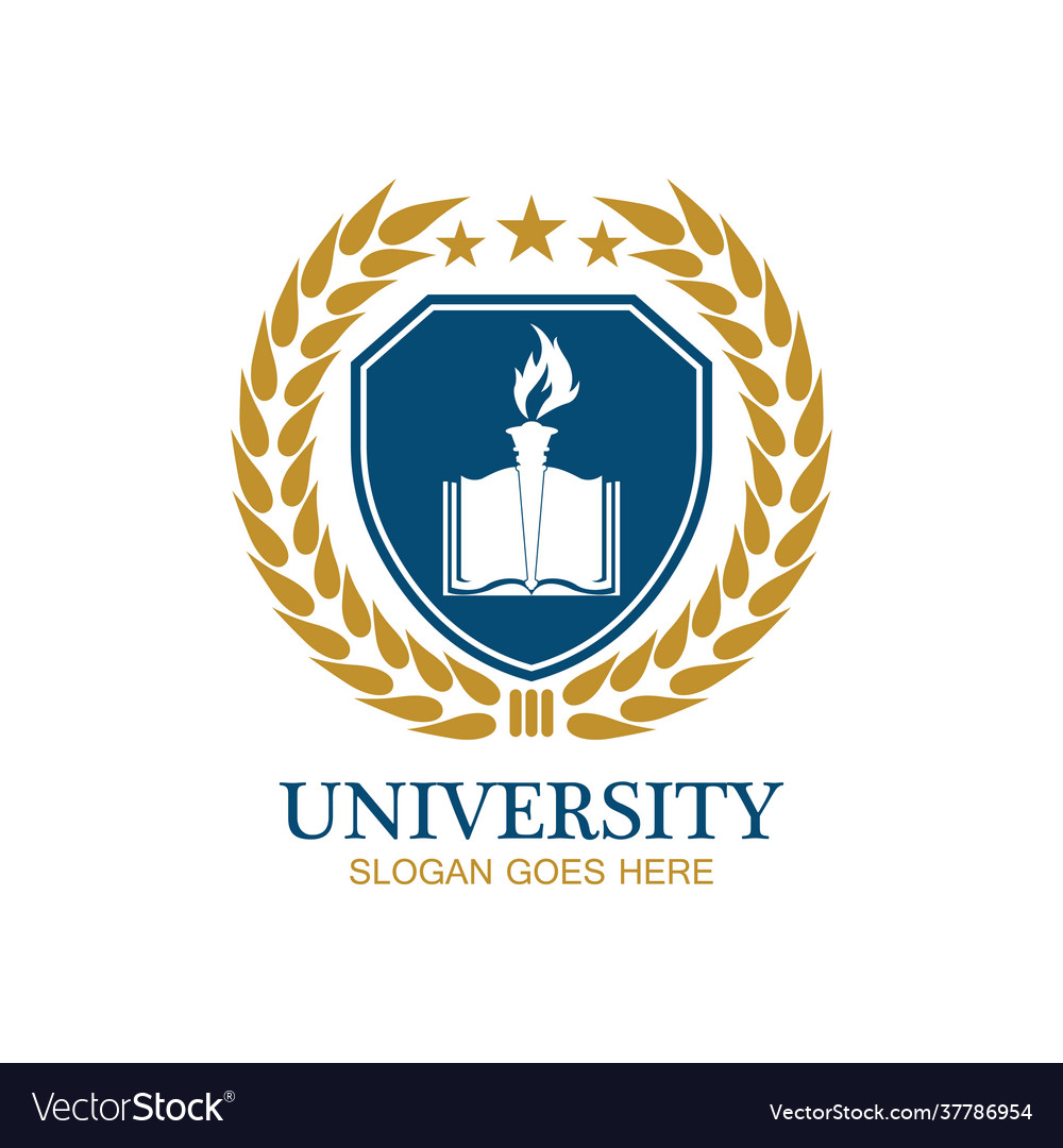 University academy school and course logo design Vector Image