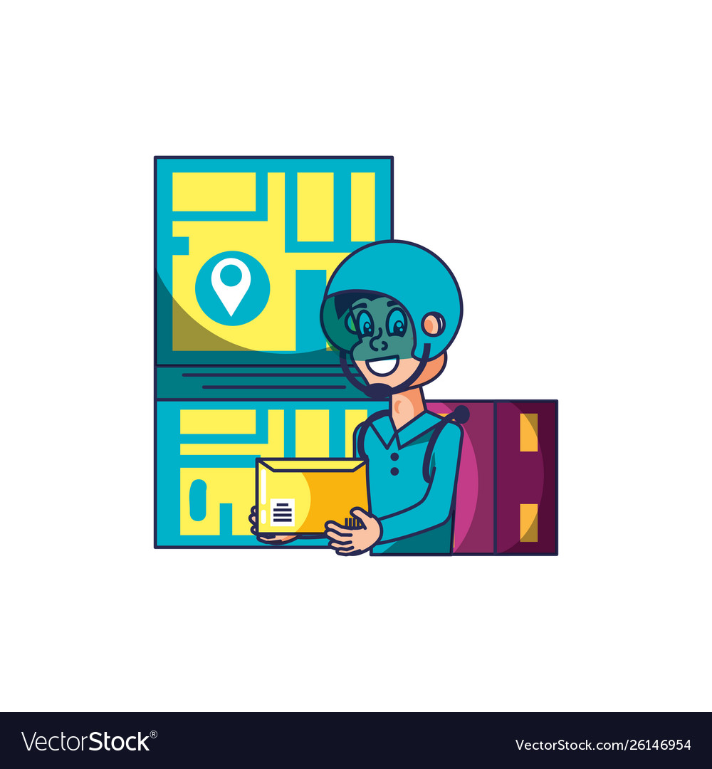 Worker delivery service with envelope and map