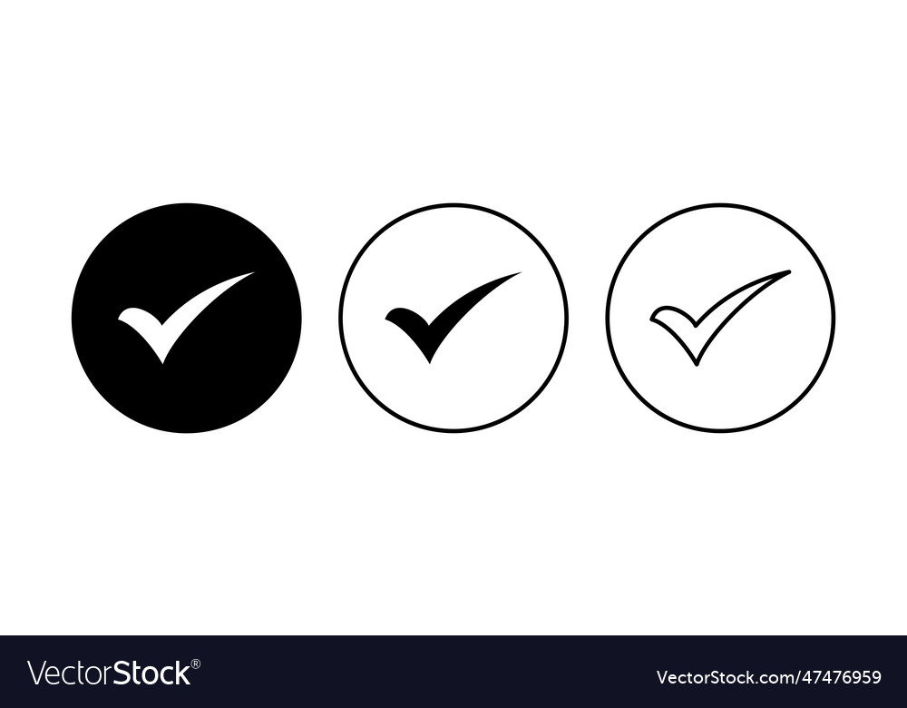 Check mark set icon tick symbol