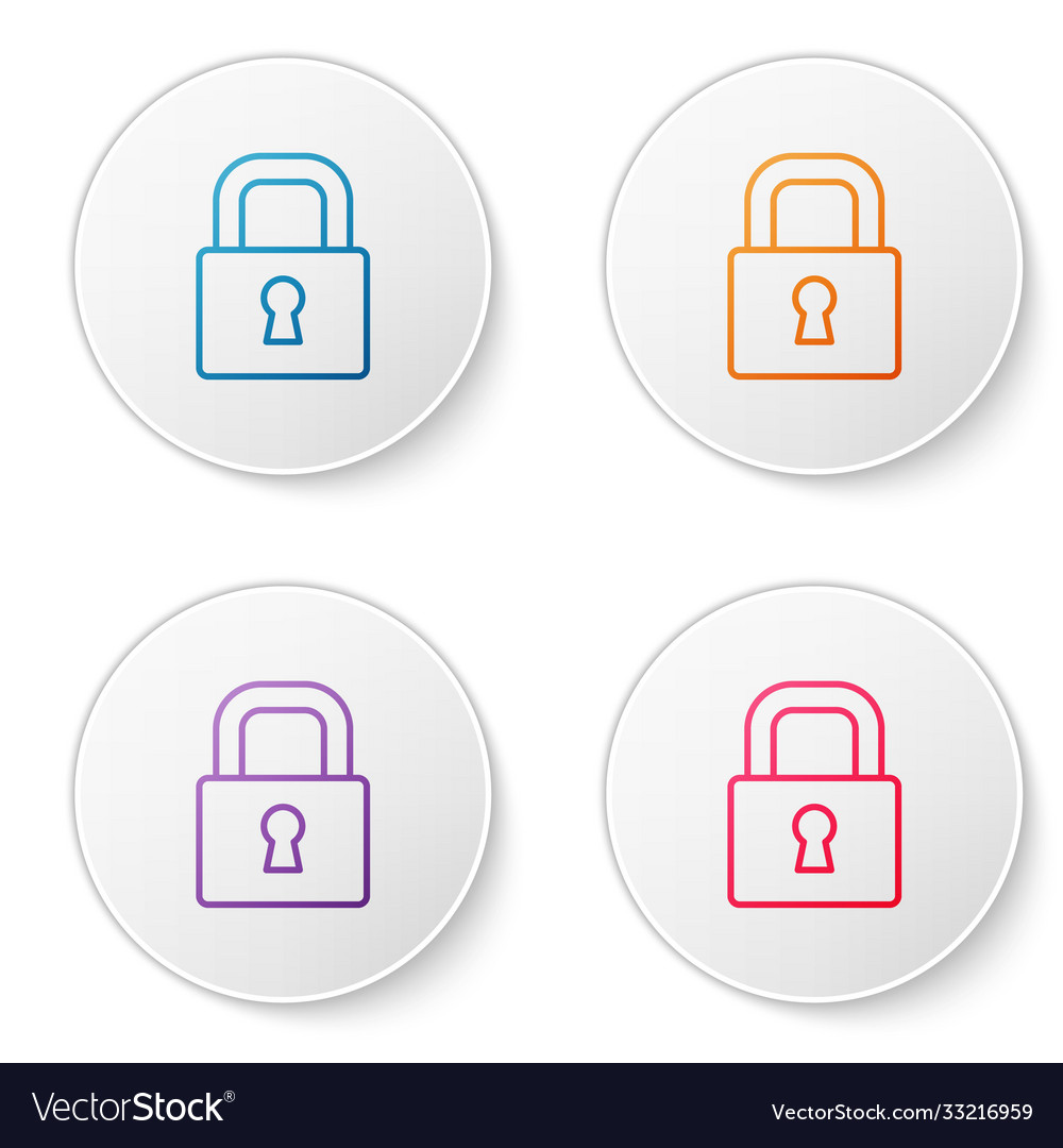 Color line lock icon isolated on white background Vector Image