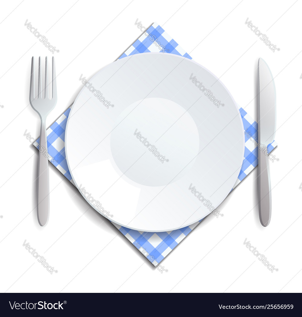 Empty Plate with Fork and Knife