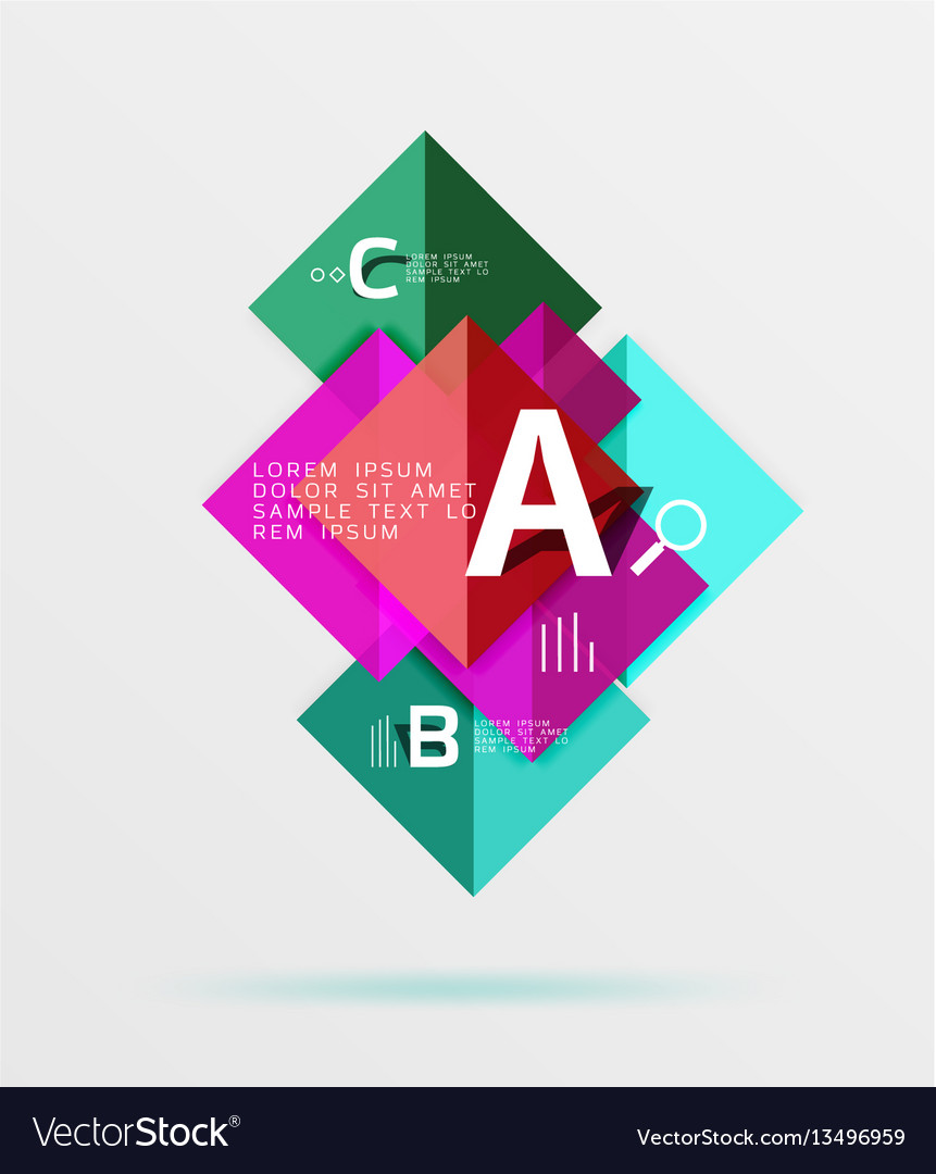 Geometric square and triangle template Vector Image Geometric square and triangle template