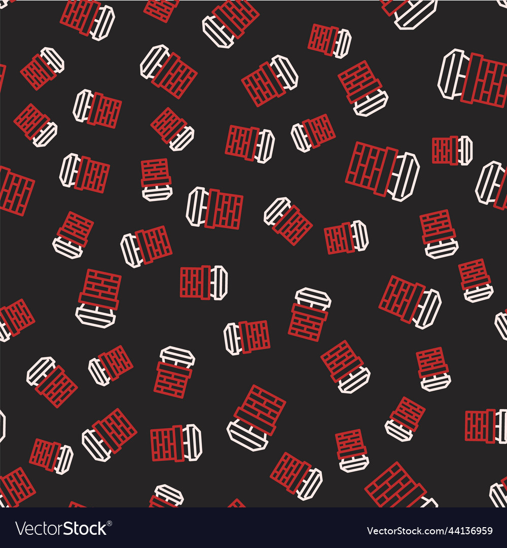 Line chimney icon isolated seamless pattern vector image Line chimney icon isolated seamless pattern