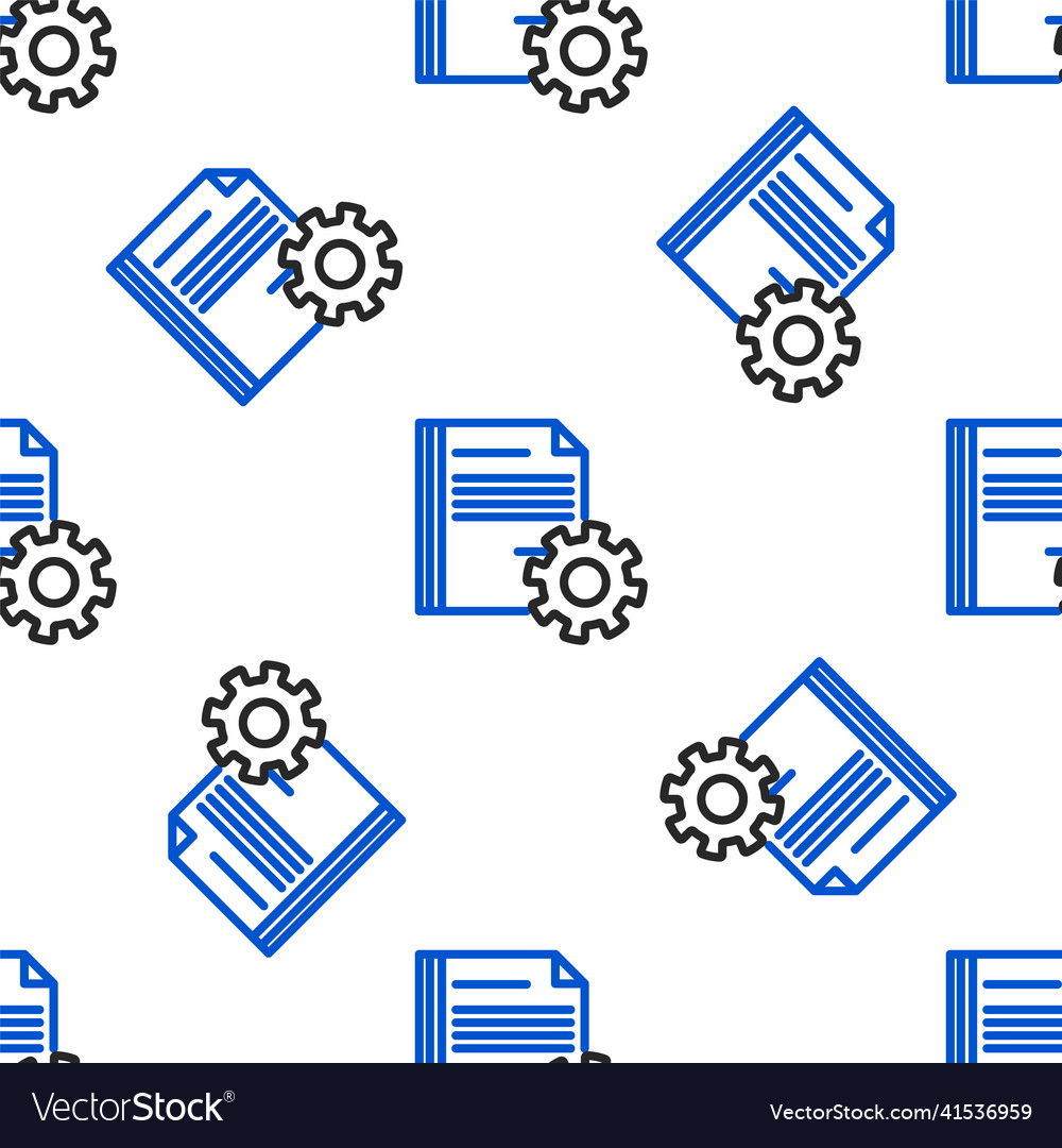 Line document settings with gears icon isolated vector image Line document settings with gears icon isolated