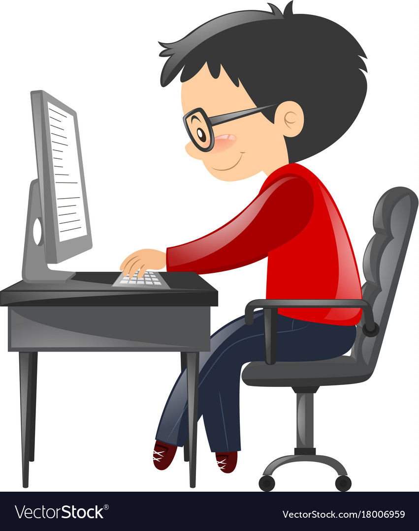 Man working on personal computer