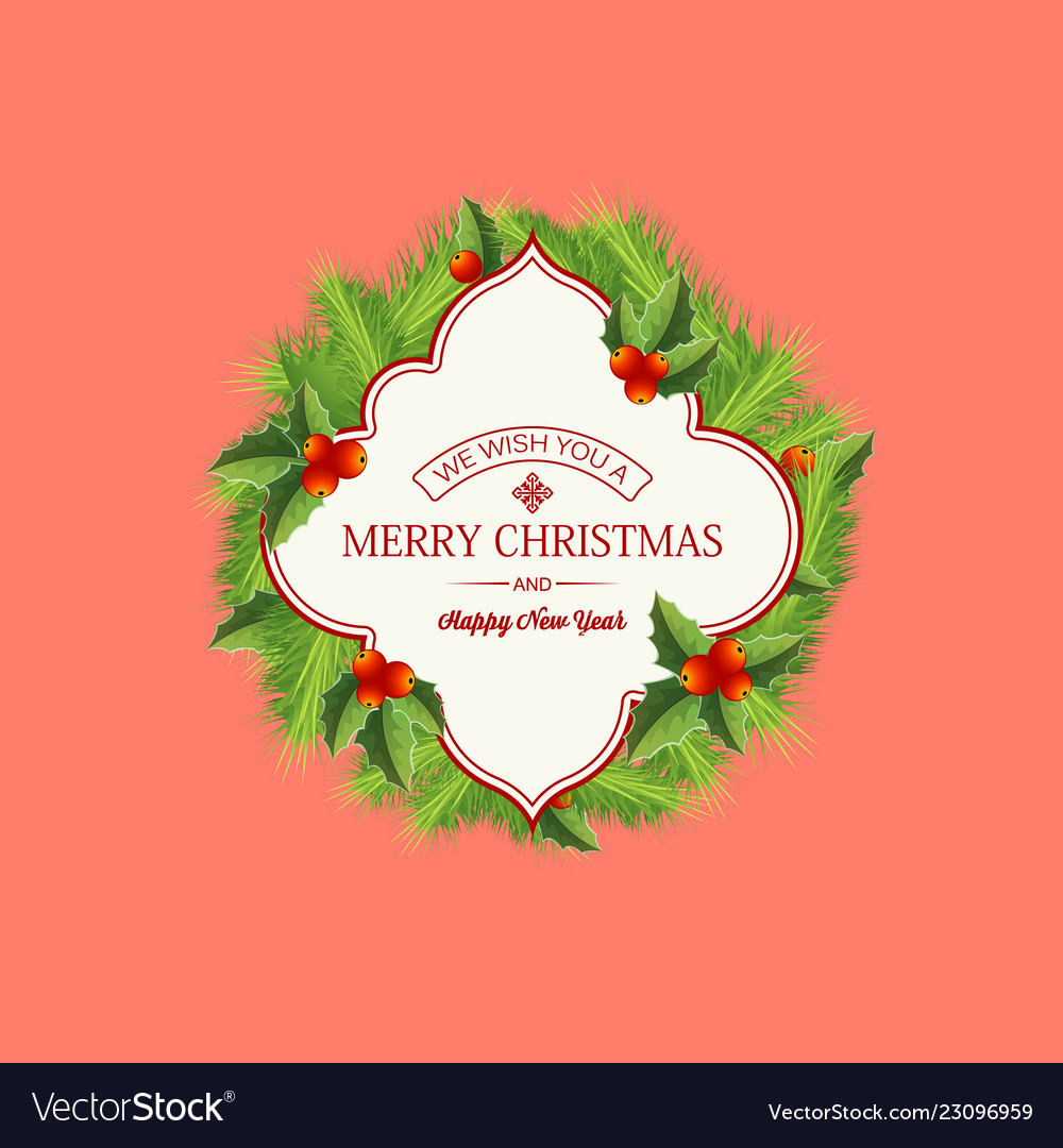 natural christmas wreath template royalty free vector image